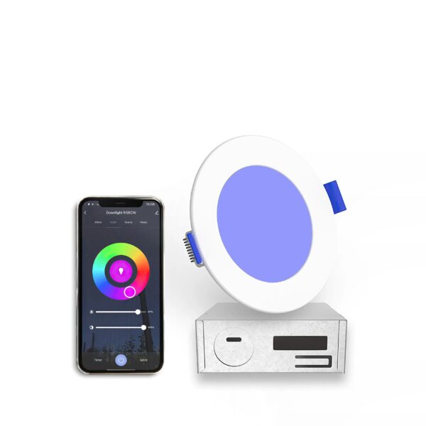 amicello 4" Ultra-Slim RGB+CCT Smart Wireless Downlight – Color & White Control