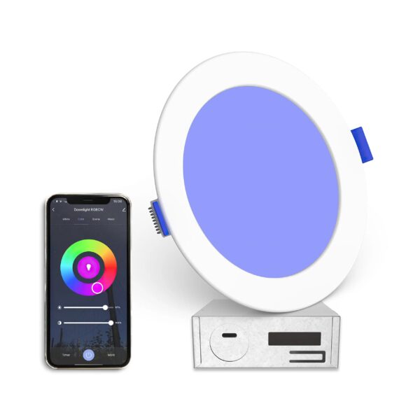 amicello 6" Ultra-Slim RGB+CCT Smart Wireless Downlight – Vibrant Color & White Lighting